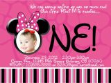 Minnie Mouse First Birthday Invitations Wording Disney Minnie Mouse 1st Birthday Invite Diy Printing