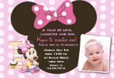 Minnie Mouse First Birthday Invitations Wording Free Download Minnie Mouse 1st Birthday Invitations
