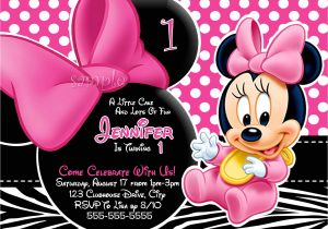 Minnie Mouse First Birthday Party Invitations Personalized Minnie Mouse First Birthday Invitations