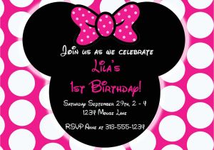 Minnie Mouse Party Invitation Template Free Editable Minnie Mouse Birthday Invitations Minnie