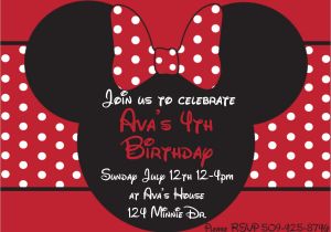 Minnie Mouse Party Invitations Diy Diy Minnie Mouse Red Printable Birthday Party by