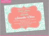 Mint and Coral Bridal Shower Invitations Coral & Mint Floral Bridal Shower Invitation Engagement