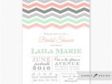 Mint and Coral Bridal Shower Invitations Mint & Coral Bridal Shower Invitations Printed Grey