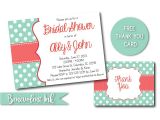 Mint and Coral Bridal Shower Invitations Mint and Coral Bridal Shower Invitation by Benevolentink