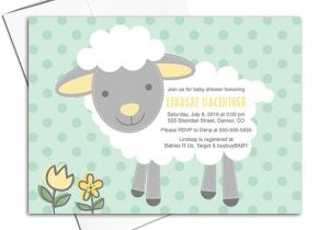 Mint Green and Yellow Baby Shower Invitations Baby Neutral Baby Shower Invites