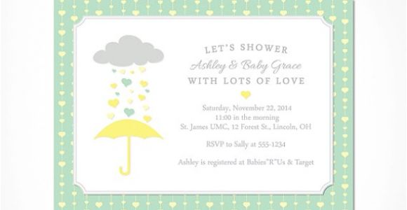Mint Green and Yellow Baby Shower Invitations Baby Shower Invitation Neutral Printable Gender Neutral