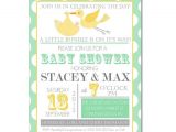 Mint Green and Yellow Baby Shower Invitations Personalized Yellow and Mint Green Stork Baby Shower