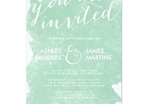 Mint Green Wedding Invitation Template Chic Mint Green Watercolor Wedding Invitation Zazzle Com