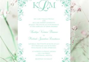 Mint Green Wedding Invitation Template Mint Seafoam Green Wedding Invitation by Weddingtemplates