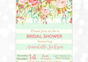 Mint to Be Bridal Shower Invitations Mint to Be Bridal Shower Invitation Watercolor Floral Bridal