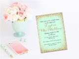 Mint to Be Bridal Shower Invitations Printable Mint and Gold Glitter Bridal Shower Invitation