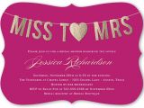 Miss to Mrs Bridal Shower Invitations Miss to Mrs 5×7 Flat Bridal Shower Invitations