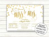 Miss to Mrs Bridal Shower Invitations Miss to Mrs Gold Bridal Shower Invitation Printable Wedding