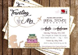 Miss to Mrs Bridal Shower Invitations Novel Concept Designs Miss to Mrs Traveling Bridal