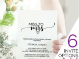 Miss to Mrs Bridal Shower Invitations Wedding Invitation Templates and Wording