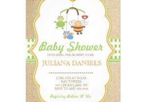 Mobile Baby Shower Invitations Rustic Chic Neutral Baby Shower Mobile Invitations