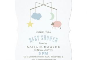 Mobile Baby Shower Invitations Sleepy Crib Mobile Baby Shower Invitation