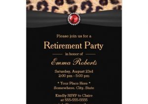 Modern Luxury Birthday Invitations Modern Leopard Print & Ruby Gems Retirement Party 13 Cm X