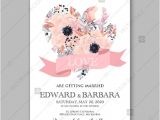 Modern Wedding Invitation Cards Template Vector Anemone Wedding Invitation Card Printable Vector Template
