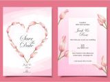 Modern Wedding Invitation Cards Template Vector Modern Tulips Wedding Invitation Cards Template Design
