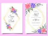 Modern Wedding Invitation Cards Template Vector Modern Wedding Invitation Cards Template Of Watercolor