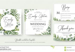 Modern Wedding Invitation Cards Template Vector Wedding Invitation Floral Invite Thank You Rsvp Modern