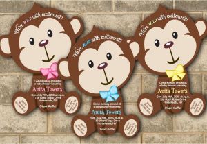 Monkey Baby Shower Invitations for Boys 30 Jungle Monkey Safari Baby Shower Invitations Boy Girl