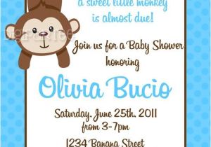 Monkey Baby Shower Invitations for Boys Monkey Baby Shower Invitations for Boy