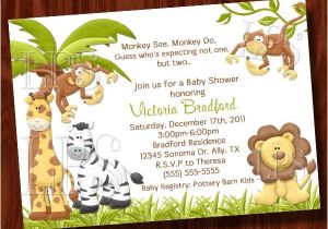 Monkey Baby Shower Invitations for Boys Twin Monkey Boy Baby Shower Invitation Printable Digital File