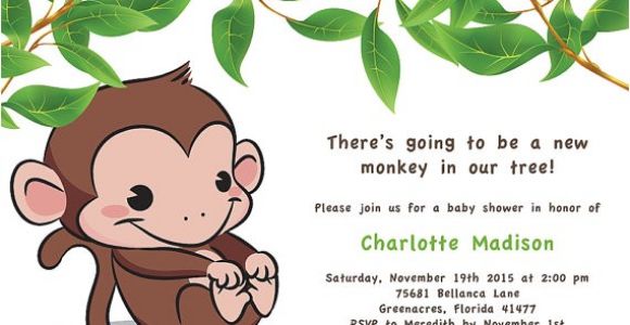 Monkey Baby Shower Invitations Templates Free Monkey Baby Shower Invitations Templates Free