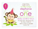 Monkey Invites First Birthday Cute Little Monkey First Birthday Invitation Zazzle