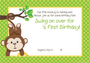Monkey Invites First Birthday Free Printable 1st Monkey Birthday Invitation Free