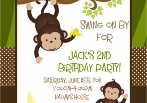 Monkey Invites First Birthday Monkey Birthday Invitation Printable or Printed Monkey 1st