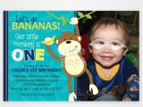 Monkey Invites First Birthday Monkey First Birthday Invitation Customized with Your Photo