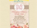 Monogram and Mimosa Bridal Shower Invitations Monograms & Mimosas Bridal Shower Invitation Burlap