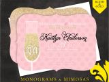 Monogram and Mimosa Bridal Shower Invitations Nealon Design Mimosas & Monograms — Bridal Shower Invitation