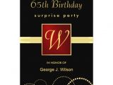 Monogram Birthday Invitations 65th Birthday Surprise Party Elegant Monogram 5×7 Paper