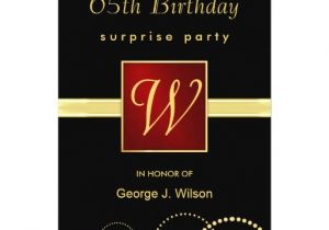 Monogram Birthday Invitations 65th Birthday Surprise Party Elegant Monogram 5×7 Paper