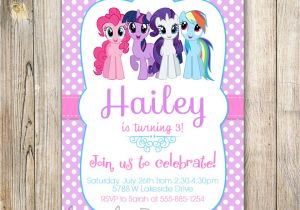 Monogram Birthday Invitations My Little Pony Personalized Birthday Invitations