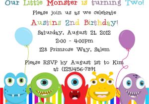 Monster Birthday Invitation Template Little Monster Birthday Invitation Digital by