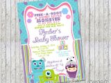 Monster Inc Baby Shower Invites Girl Monsters Inc Inspired Baby Shower Invitation