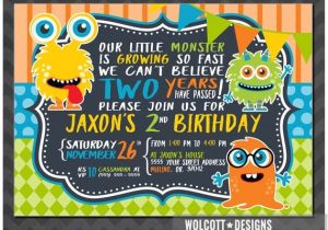 Monster theme Party Invitations Little Monster Birthday Invitation Boy or Girl Birthday