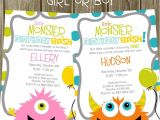 Monster theme Party Invitations Monster Birthday Party Invitation