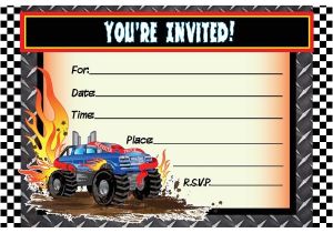 Monster Truck Birthday Invitations Party City Awesome Monster Truck Birthday Invitations Ideas Free