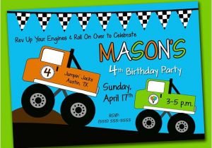 Monster Truck Birthday Invitations Party City Items Similar to Printable Digital Monster Truck Birthday
