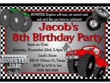 Monster Truck Birthday Invitations Party City Monster Jam Monster Truck Birthday Party Invitations Ebay