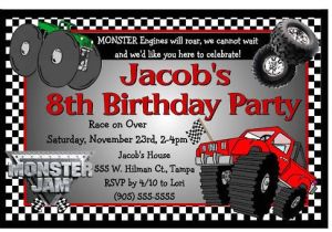 Monster Truck Birthday Invitations Party City Monster Jam Monster Truck Birthday Party Invitations Ebay