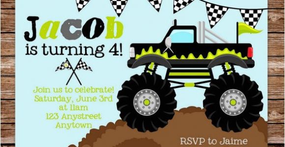 Monster Truck Party Invitations Free Free Printable Monster Truck Birthday Invitations Free