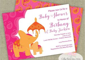 Moroccan Baby Shower Invitations Elephant Baby Shower Invitation Moroccan Baby Shower