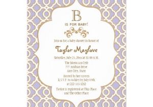 Moroccan Baby Shower Invitations Lavender Gold Moroccan Baby Shower Invitations 5" X 7